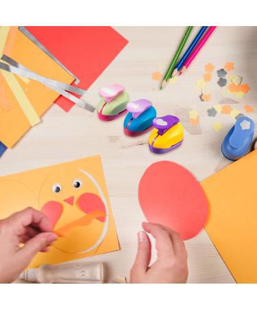 Craft Holes Punch 1 Inch Paper Punchers Scrapbook Punches with Craft Sticker Paper  Round  Star  Square  Heart  Flower  Wave Circle Shape (16 Pieces) - Buy Online on SooperMarket.com