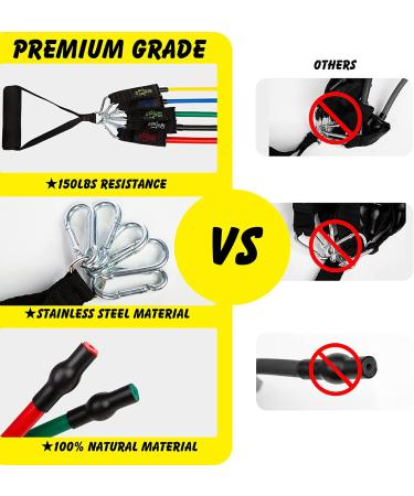 Resistance Band Set with Door Anchor, Handles, and Straps for Men and Women - 10150lbs | Workout and Exercise Bands for Muscle Training and Physical Therapy - Shape Your Body - Buy Online on SooperMarket.com