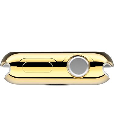 Leotop Compatible with Apple Watch Case 44mm 40mm  Soft Flexible TPU Plated Protector Bumper Shiny Cover Lightweight Thin Guard Shockproof Frame Compatible for iWatch Series 6 5 4 SE(Gold  44mm) 44 mm Gold - Buy Online on SooperMarket.com