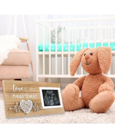 VILIGHT New Mom Gift: Love At First Heartbeat Sonogram Picture Frame - Pregnancy Announcement & Nursery Decor - Fits Standard 4 x 3 Ultrasound Photo - Buy Online on SooperMarket.com