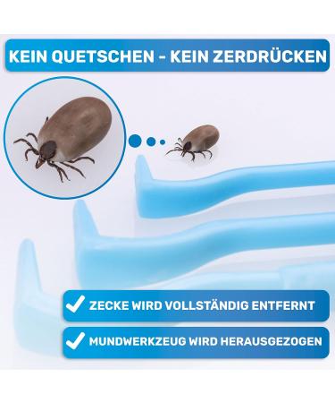 Buy Bluepet 3 Set Tick Hooks - Effective Tick Remover for Dogs Cats Horses & Humans | Alternative to Tick Tweezers | Includes Tick Lever & Bag - Buy Online on SooperMarket.com