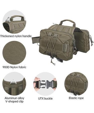 Buy Excellent Elite Spanker Service Hunt Dog Backpack - Adjustable Military Green Saddlebag for Medium & Large Dogs - Buy Online on SooperMarket.com