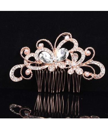 Poznana Starfish Rhinestone Bridal Hair Comb - Wedding Hair Accessories for Brides - Crystal Wedding Hair Pieces - Bridal Flower Hair Comb (Type 3) - Buy Online on SooperMarket.com