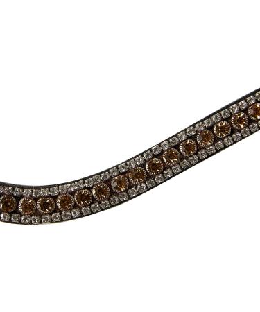 HORZE Columbia Browband Brown/Gold - Sparkling Crystal Horse Browband - Buy Online on SooperMarket.com