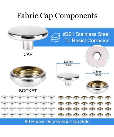 CENOZ Marine Grade Stainless Steel Snap Kit - 314PCS | Boat Cover & Furniture Snaps with Setting Tool - Silver - Buy Online on SooperMarket.com