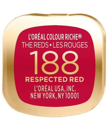 L'Oreal Paris Colour Riche Long Lasting Red Lipstick with Argan Oil & Vitamin E - 188 Respected Red - 0.13 oz - Buy Online on SooperMarket.com