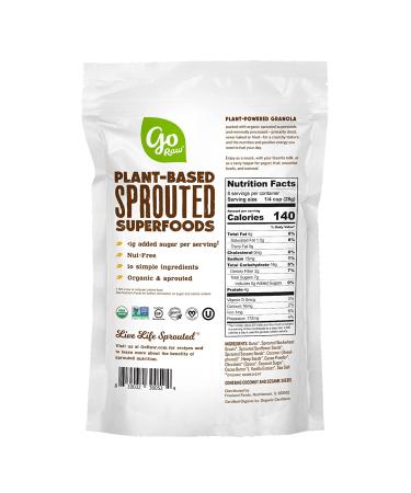 go Raw Sprouted Organic Granola  Coco Crunch  Vegan  Gluten Free  Nut Free  Healthy Breakfast Cereal with Superseeds  Non-GMO  <1g Added Sugar  4g Plant Based Protein  8oz Bags  3 Pack  Chocolate - Buy Online on SooperMarket.com