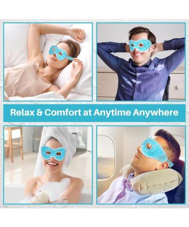 MIVORA Cooling Gel Mask for Puffy Eyes Reusable Hot Cold Therapy for Migraine Headache Dark Circles Dry/Swollen Eyes Sinus Pain Light Blue (blue+pink) - Buy Online on SooperMarket.com