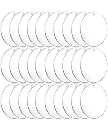 Audab Acrylic Keychain Blanks  30PCS Bulk Acrylic Circles Clear Disc Ornaments Blanks with Hole for Vinyl  DIY Keychain and Craft Project (3 Inch  30 Pcs)