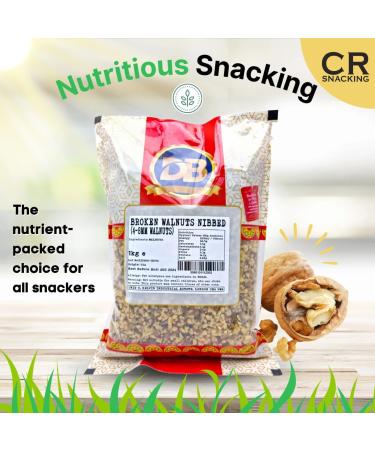 Chopped Walnuts Raw 1kg (4-8mm) - Walnuts nibbed 1kg | Walnut Nibbed Vegan Snacks | Healthy Sugar Free Gluten Free Snacks I Walnuts small pieces I Walnuts For baking - Buy Online on SooperMarket.com