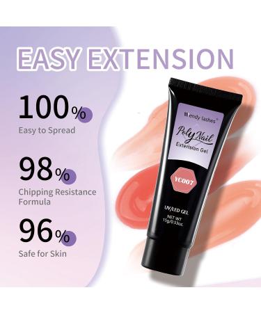 Nail Extension Gel Kit Nude Pink White 6 Colors 15ml Poly Nail Gel Nail Builder Gel Nail Enhancement Gel Set for Home DIY Nail French Manicure(Nail Poly Gel-CS) 6 Colors-NUDE - Buy Online on SooperMarket.com