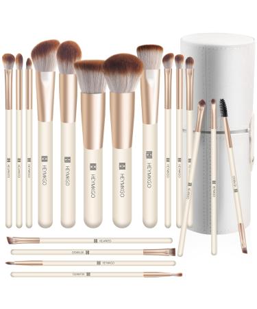 HEYMKGO Makeup Brushes Set 18 Pieces Professional Makeup Brush Set Foundation Eye Shadow Eyebrow Blush Kit Makeup Brush Brush Kit Synthetic Bristles with Storage Gift Box