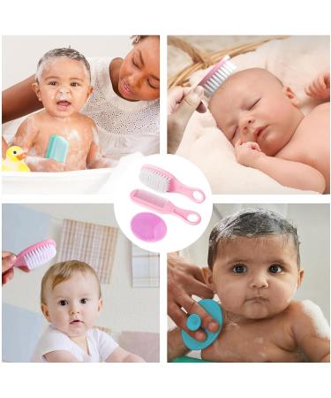 6 Piece Baby Hair Brush and Comb Set Baby Hair Brush and Comb Set for Newborns & Toddlers Natural Soft Goat Bristles for Infant Kids Perfect Baby Registry Gift(Pink Blue) - Buy Online on SooperMarket.com