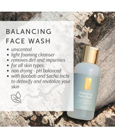 Balancing Face Wash for Sensitive Skin - EWG VERIFIED with Baobab & Sacha Inchi | 118ml/4oz - Shop Internationally - Buy Online on SooperMarket.com