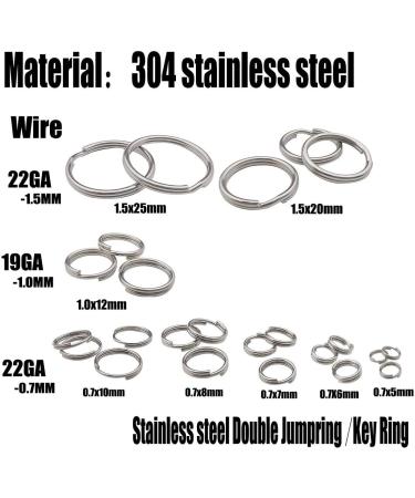 250pcs Stainless Steel Split Rings Double Loop Jump Rings for Jewelry Making - 1.0x12mm-12653 - Buy Online on SooperMarket.com