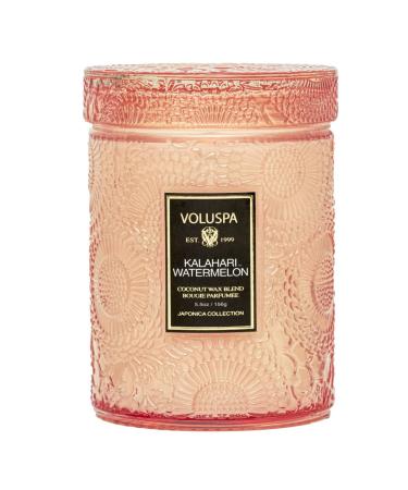 Voluspa Kalahari Watermelon Small Candle Jar 5.5 Ounces 50 Hour Burn Time All Natural Wicks and Coconut Wax for Clean Burning Poured in the USA Lime