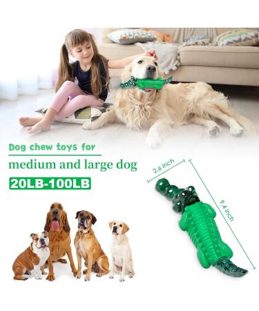 ALEATH Indestructible Dog Chew Toy for Large & Medium Breed - Tough Dog Toys for Aggressive Chewers - Green - Buy Online on SooperMarket.com