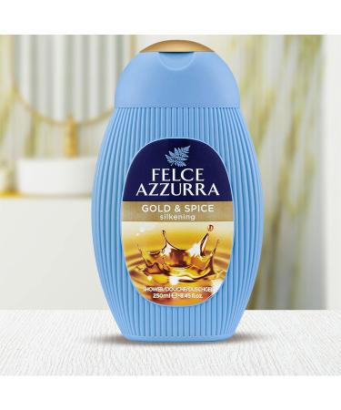 Felce Azzurra Gold And Spices Silkening Essence Shower Gel - Fruity and Aromatic Blend - Dermatologically Tested - 13.5 Oz - Buy Online on SooperMarket.com