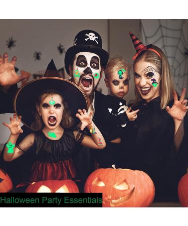 120 Styles Luminous Temporary Tattoos for Kids Party Supplies - Glow in the Dark Decorations & Birthday Favors - 20 Sheets Total with Halloween Stickers - Buy Online on SooperMarket.com