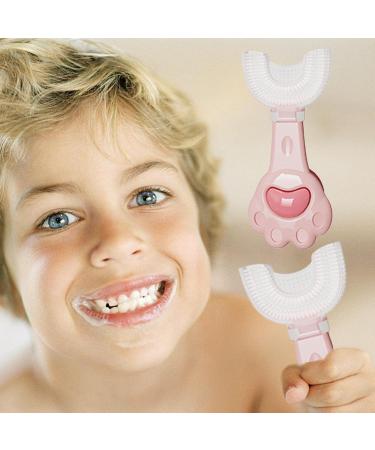 Kids U Shaped Toothbrush - Detachable Silicone Kids Toothbrush Manual 360 Degree Oral Teeth Cleaning Brush with Soft Silicone Head for Kids 2-6 Years Littryee Pink 1 count (Pack of 1) - Buy Online on SooperMarket.com