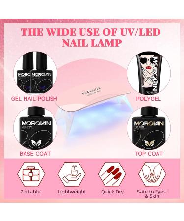 Morovan Poly Gel Nail Kit with UV Lamp - Professional Pink Clear Poly Gel Kit with UV Light for Beginners and Advanced Nail Extension - Starter Kit Included - Buy Online on SooperMarket.com