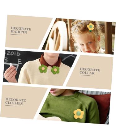 EXCEART 50 Pcs Hairpin Accessories Bow Phone Case Knitted Flowers Patches Puff Flower Diy Charm Child Plaque - Buy Online on SooperMarket.com