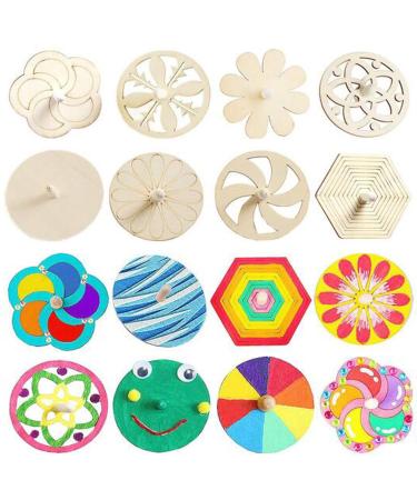 Liuer 24pcs roundabout made of wood wooden circle wooden toy wooden toy children's birthday guest gifts guest gifts made of wooden for my part of my birthday (paint colors)