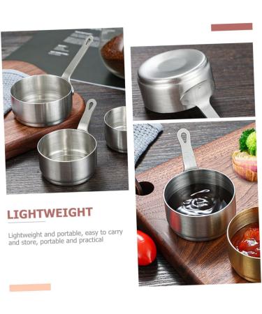 PRETYZOOM 4pcs Stainless Steel Sauce Cup Dipping Bowls with Handle Chip and Dip Bowl Stainless Steel Dipping Bowls BBQ Sauce Bowl Pudding Cups Mini Sauce Seasoning Cup Household 10x6cmx4pcs Silverx4pcs - Buy Online on SooperMarket.com