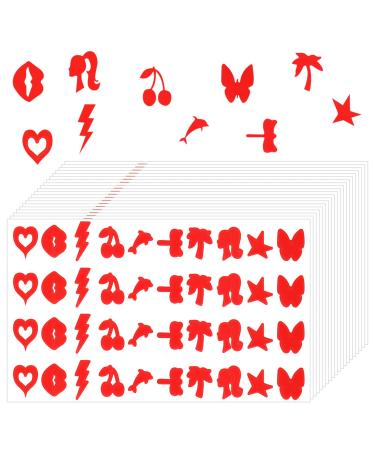800 Pieces Tanning Stickers Self Adhesive Sunbathing Tanning Stickers for Indoor Tanning Beds Butterfly Dolphin Lips Dolphin Perforated Tanning Stickers for Body Face Sun Protection Women  10 Styles