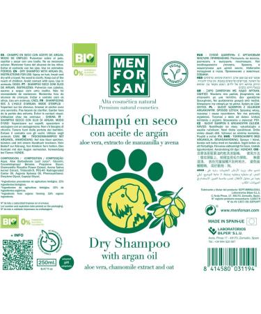 MENFORSAN Argan Oil Dry Shampoo for Dogs - 250ml | Gentle & Effective Dog Grooming Solution | Shop Internationally - Buy Online on SooperMarket.com