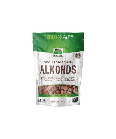 Now Foods Real Food Roasted Almonds with Sea Salt 16 oz (454 g)