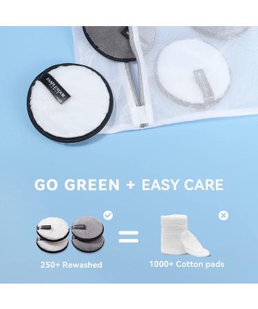 FASPLENDOR Reusable Makeup Remover Pads - Washable Microfiber and Sponge, Dual Texture for Facial Cleansing and Body Exfoliating, Large Size 4 Count with Laundry Bag - Buy Online on SooperMarket.com