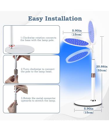 Red Light Lamp for Face 100LEDs Red and Blue Light Device 415nm Blue & 660nm Red & 850nm Infrared Light Adjustable Height Angle & Brightness for Home/Office Use Red&Blue - Buy Online on SooperMarket.com