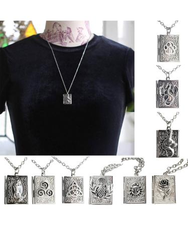 OralGos Exquisite Handmade Vintage Book Locket Pendant Necklace | Unique Collectors Jewelry for Fashion Enthusiasts - Buy Online on SooperMarket.com