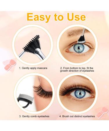 Premium Eyelash Separator Comb & 2 Mascara Fan Brushes - Dual Head Lash Shaper Tool for Perfect Eye Makeup | International Shipping - Buy Online on SooperMarket.com