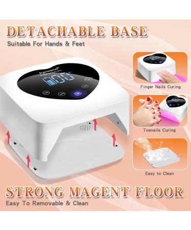 Rechargeable UV LED Nail Lamp - 72W Cordless Gel Nail Curing Light 5 Timer Settings Removable Bottom & Touch Screen for Professional Results - Buy Online on SooperMarket.com