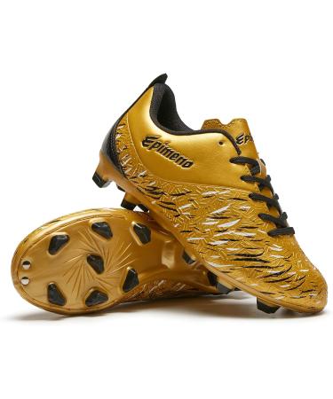Buy Epimeno Soccer Shoes for Young Girls | Outdoor Firm Ground Cleats | Gold Metallic | Perfect for Children & Adolescents | EU Size 30 - Buy Online on SooperMarket.com