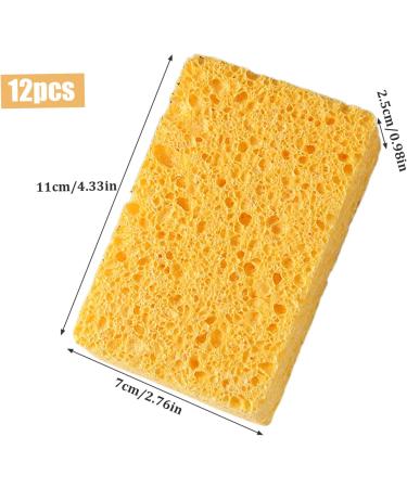 12Pcs Dish Sponge Non-Scratch Scrub Sponge Absorbent Kitchen Sponges Quick Foaming Dish Scrubber Pads for Effortless Cleaning Dishes Pots Pans Yellow - Buy Online on SooperMarket.com