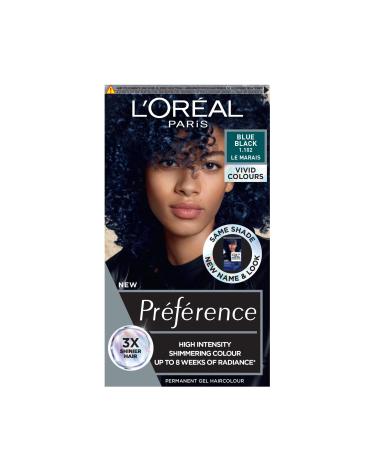 L'Or al Paris Permanent Hair Colour Long-Lasting Shine and Intense Colour For up to 8 Weeks Preference Vivids (Colorista) Blue Black 1.102 x1 pack 1.102 BLUE BLACK ENG