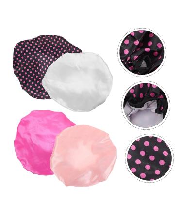 Satin Lined Shower Cap Set for Women - 4pc Flower Pattern Turbans | Washable & Stylish Hair Bonnets - Healeved - Buy Online on SooperMarket.com