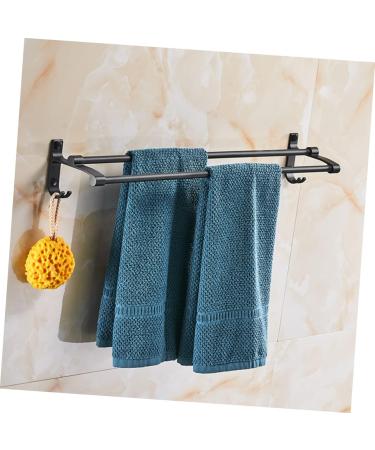 HEMOTON Wall Mounted Hooks Hook Towel Bar Wall Shelf Washcloth Wall Rack Shower Sponge Holder Towel Rack Ledge Take a Bath Black Size 2 - Buy Online on SooperMarket.com