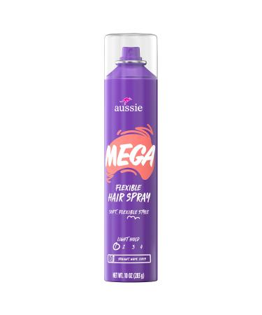 Aussie Mega Flexible Hair Spray for Curly Hair Straight Hair and Wavy Hair 10 oz
