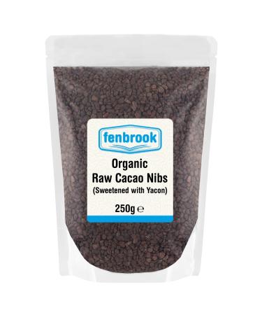 Organic Raw Cacao Nibs Sweetened with Yacon 250g | Certified Organic by Fenbrook Organic