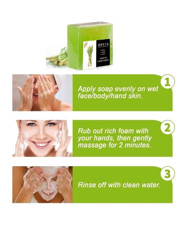 OUKPANE 2Pcs Citronella Soap - Natural Lemongrass Body Wash Bar for Body & Facial Skin - Buy Online on SooperMarket.com