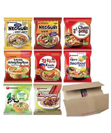 NongShim Instant Noodle Soup Ramyun Ramen Assorted Flavour (Pack of 5) BY SPICEHUB ALL DIFFERENT 5 FLAVOURS
