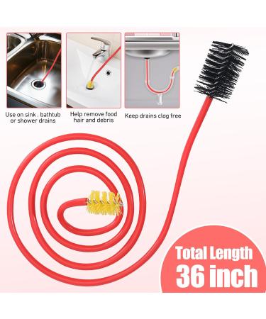 Drain Cleaning Brush Flexible Cleaning Tool Multi-Size Combo Set Flexible Drain Brush Clogging Removal Brush Flex Two-End Long Brush 3 Pack - Unclog Your Sink with Ease - Buy Online on SooperMarket.com