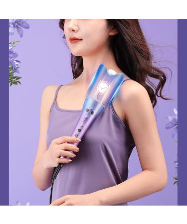 iFCOW Automatic Curling Iron Auto Hair Curler Left & Right Hair Curling Wand with 4 Temperature Adjustable Auto Shut-Off US plug Purple - Buy Online on SooperMarket.com
