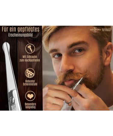 Professional Solingen Beard & Mustache Shears - Premium Hair Scissors with Rounded Tips for Beard Ear & Nasal Hair Care - Made in Germany - Buy Online on SooperMarket.com