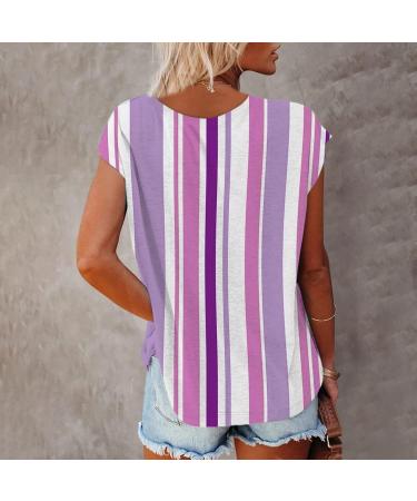Short Sleeve T Shirts Clothing Woman T-Shirt Casual Black Clothing Top Women's Floral Pattern for Women Crop Tops Shirt Shirts Top Women's Summer Tank Top 2-purple XL - Buy Online on SooperMarket.com