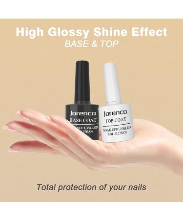 Clear Gel Nail Polish Top Coat Set - No Wipe Base & Top Coat Kit for Salon-Quality Manicures - 2 Pcs 8ml - Buy Online on SooperMarket.com